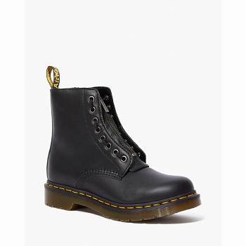 Dr Martens 1460 Pascal Nappa Zipper - Cierne Cizmy Damske, DR0204